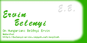 ervin belenyi business card